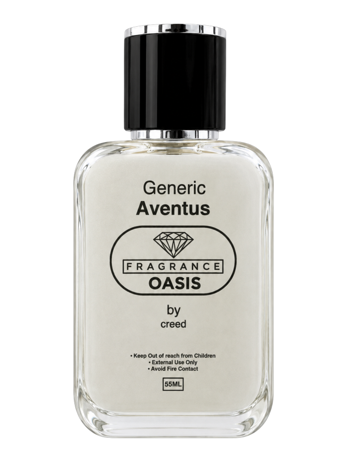 Fragrance Oasis 55 ml bottle inspired by Aventus, on a transparent background